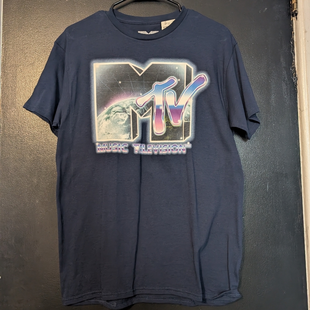 MTV Tee Shirt Navy Blue Men's BNWT